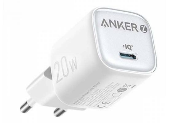 Anker Zolo Charger ICE 20W Gan Series USB-C Fast Charging Adapter For iPhone and Smartphone's - White